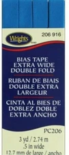 Mediterranean Blue Extra Wide Double Fold Bias Tape NIP Wrights#206 916 3yd .5"w