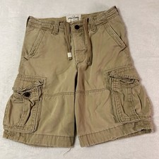 Abercrombie Kids Youth Boys Shorts Size 16 Beige Pockets Cargo Button Fly