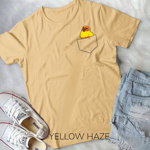 Cute Parrot Sun Conure Gift Pocket Sun Conure T-Shirt Unisex T-shirt - Picture 12 of 12