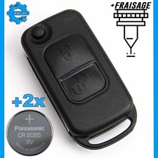 COQUE CLÉ POUR MERCEDES A W168 E W210 W124 C W202 S202 + 2x CR2025 + FRAISAGE