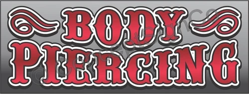 2'X5' BODY PIERCING BANNER Outdoor Indoor Sign Tattoos Shop Art Jewelry Ink Red