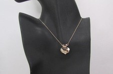 Double Women Mini Metal 2 Sizes Hearts Chains Fashion Necklace Gold Silver Love