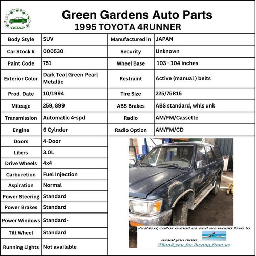 1995 TOYOTA 4RUNNER Rear Liftgate Trunk Lid Mounted License Plate Bracket Frame - Picture 6 of 11