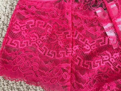 NWT Versace Pink Greca Logo Lace Gold Medusa High Waist Briefs Panty 2 US S $495 - Picture 15 of 24