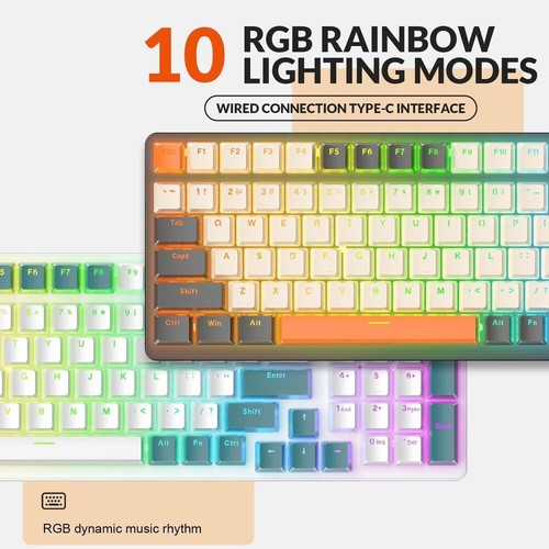Wired Type-C Mechanical Keyboard Linear Switch for PC/Mac Gamer Typist -100Keys - Picture 7 of 17