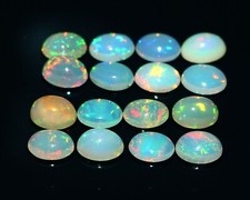 Fine Top Natural Ethiopian Opal Loose Oval Gemstone Cabochon Lot 7x5 MM - 1 Pcs