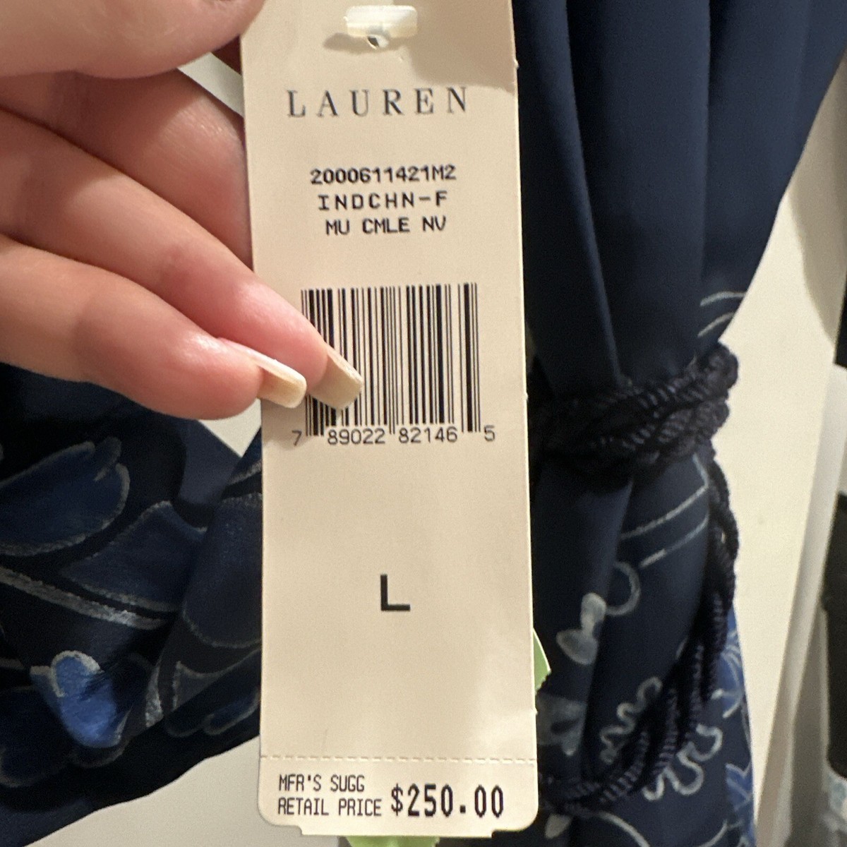 NWT Lauren Ralph Lauren Indochine Kimono jacket/ lounge Navy