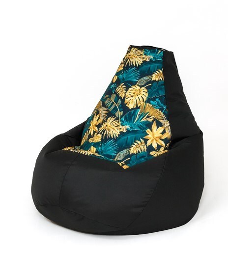 5905359299844 Пуф Sako Tasche Birne Druck schwarz-Blatt XL 130 x 90 см - Gif 21090₽