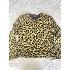 Animal Print Jacket Size 8 Quilted Button Down New Russell Scott