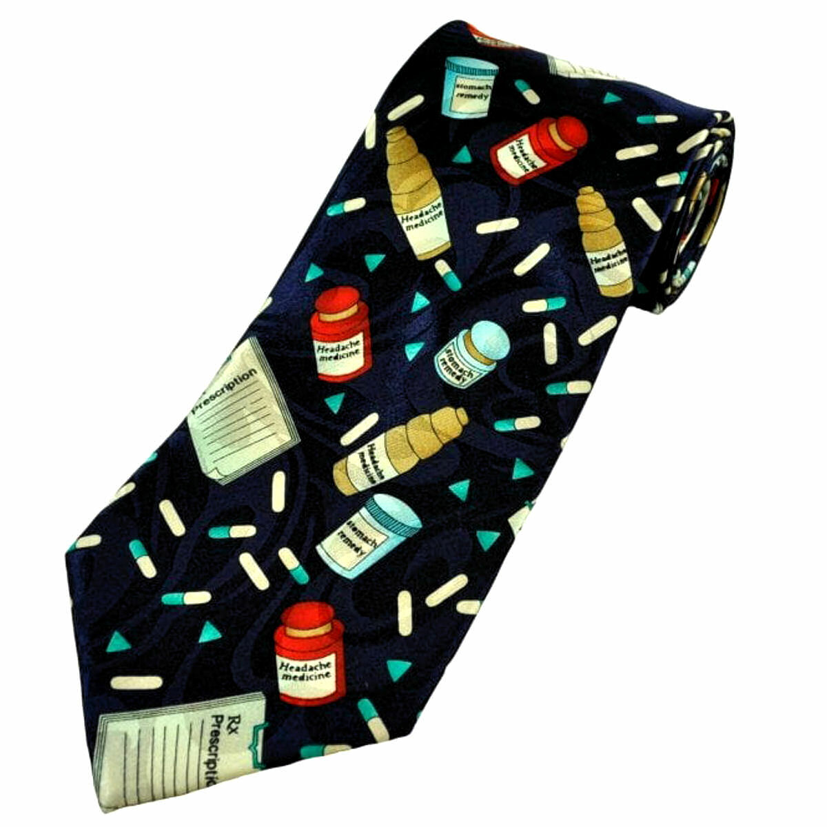 THE TIE STUDIO- Dr. Prescription form, capsules & container, Medical Novelty Tie