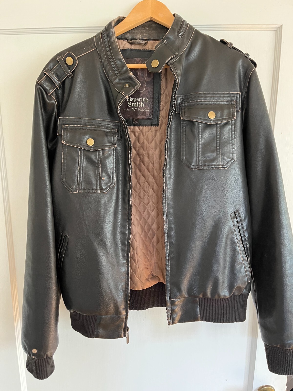 Mens Faux Leather Jacket (Large) Gem