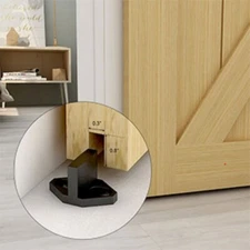 CCJH 1Pack Black Barn Door Floor Guide For Sliding Barn Door (T - Shaped)