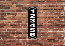 Home Address Sign Aluminum 3" x 12" Custom Personalized House Number Plaque Vert