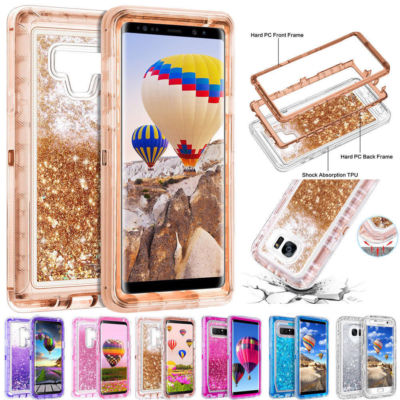For Samsung Galaxy Note 9 Armor Shockproof Glitter Liquid Bling Case Cover NEW