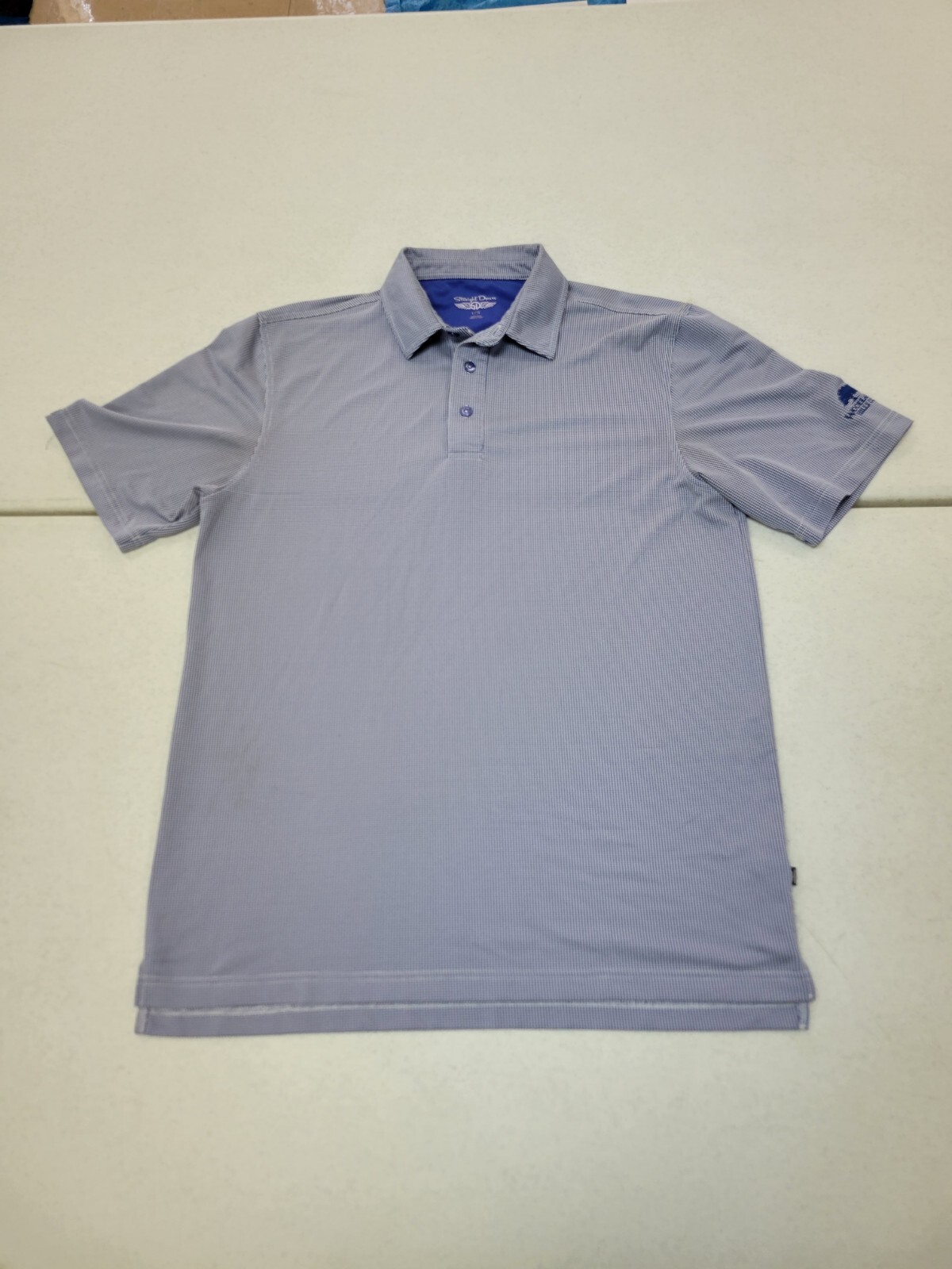 Straight Down golf polo shirt Men's LARGE blue white golf | eBay