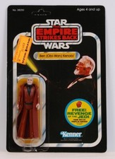 Vintage 1980 Star Wars Obi One Ben Kenobi Figure - Kenner - 48 Back MOC