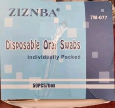 ZIZNBA Disposable Oral Swabs - 50 pcs. Yellow/individually Wrapped