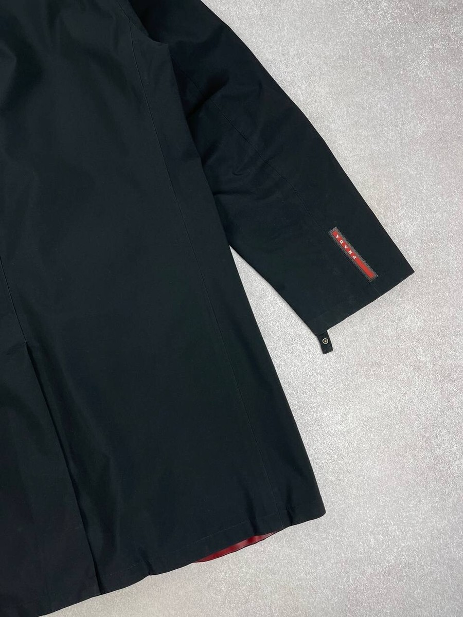 Vintage Prada Nylon Coat Jacket Black Men's Size 48 | eBay