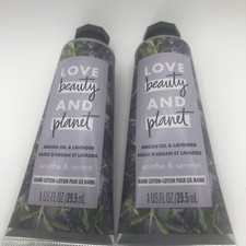Lot of 2 - Love Beauty And Planet Hand Lotion Argan Oil Lavender 1 oz