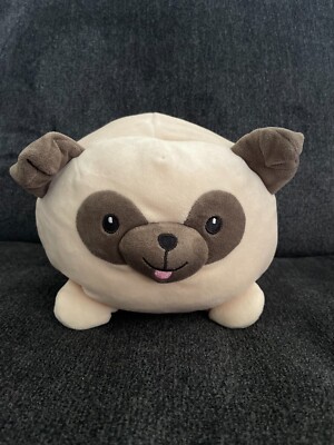 Squishy Beige Pug Dog Puppy Plush Stuffed Animal Toy