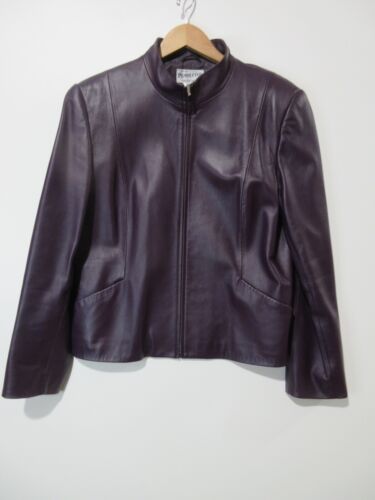 Sz M PENDLETON Women’s Leather Jacket Moto Purple Full Zip SUPERB CONDITION! - Picture 14 of 14