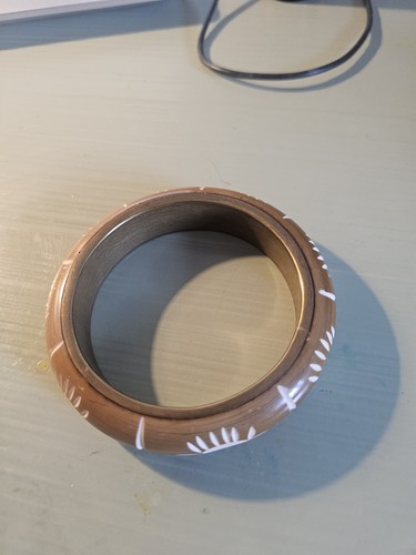 Vintage Ethnic Style Inlay Brass Bangle - Excellent Condition - Picture 5 of 6