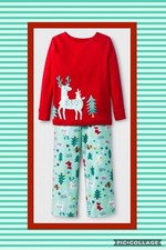 Baby's 2pc Reindeer Pajama Set - Cat  Jack Red 12 M NWT
