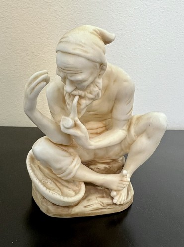 Man Smoking Figurine Pipe Meditating Stickered F 436 Japan Decor Vintage 6” Mcm - Picture 11 of 11