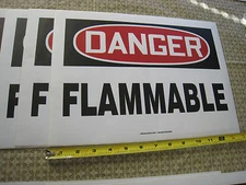 7  Danger Signs - Flammable  - 10" x 14" OSHA Safety signs peel stick vinyl