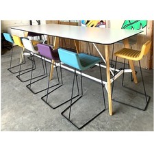 TECHO AHREND High Meeting Table and INFO Stools 12 persons Dining Cafe Bistro