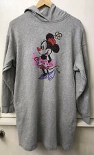 Uniqlo x Disney Minnie Mouse Hooded Tunic Sweatshirt Dress Pockets Gray Size XS