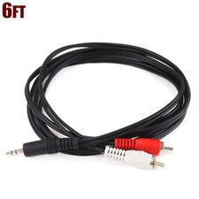 6FT 3.5mm 1/8" Stereo Male to 2 RCA Male AUX Splitter Y Adapter Audio Cable