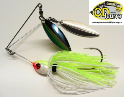 Leurre De Pêche Cuillère Tournante CDleurre - Spinnerbait Jig 20g Orange/noir - Made In France - Pour Brochet, Perche, Sandre