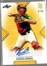 2021 Leaf Perfect Game Showcase Yellow #BAKB1 Karson Bowen Auto /20