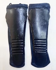 Pro Wrestling KICK PADS &ndash; Japanese Style Cut, All Black Handmade Gear
