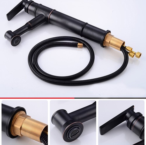 Kitchen Basin Sink 360° Swivel Pull Out Faucet Spray Hot & Cold Water Mixer Tap - Picture 6 of 14