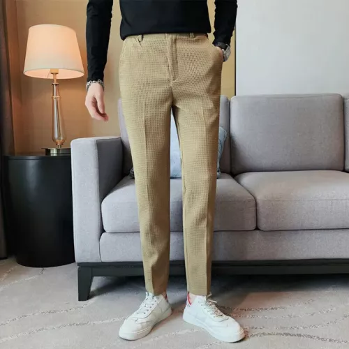 Business Casual Suit Pants For Men Clothing Fit Formal Wear Trousers 36 - Imagen 8 de 30