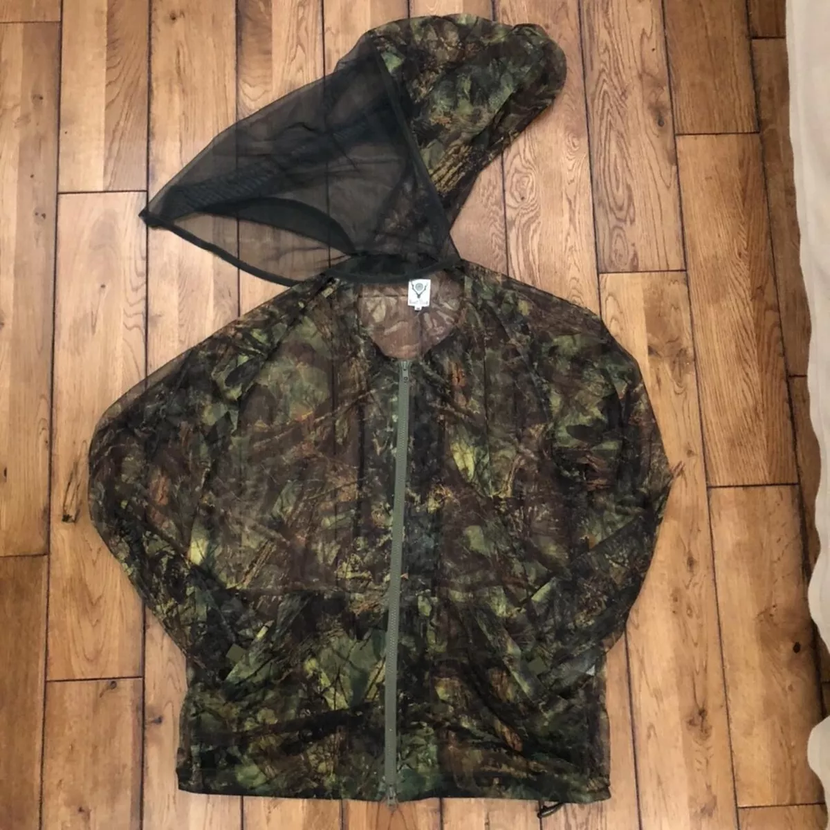 South2 West8 mesh camo zip up jacket
