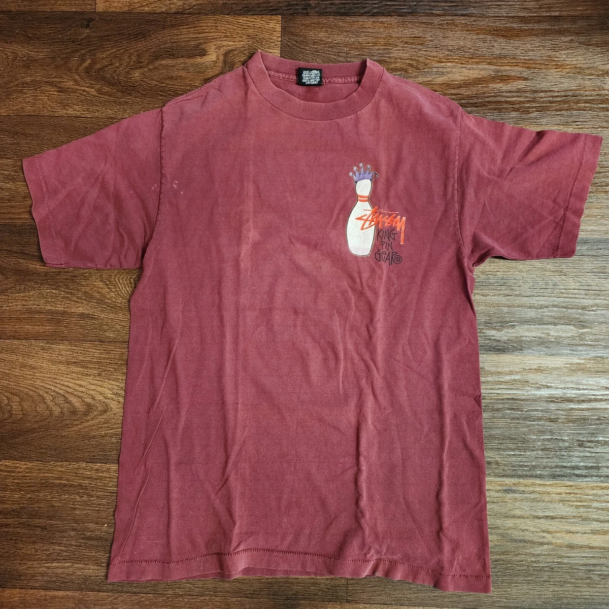 Vintage 90s Stussy King Pin T-Shirt Sz L 90s Single Stitch Made in