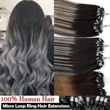Micro Ring Hair Extensions Silicone Micro Bead Loop Tip Real Human Hair Balayage