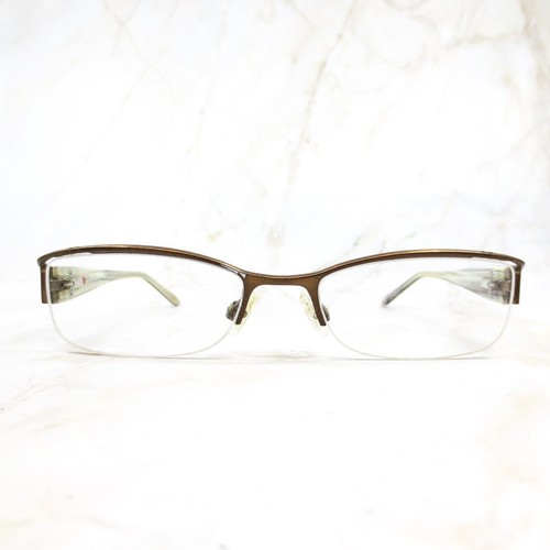 ELLE Eyeglasses Frame EL13304 Women's Brown Half Rim Rectangular 50-18-135