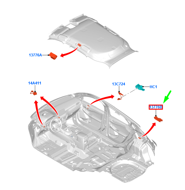 FORD KUGA MK3 Heckgepäck-Innenbeleuchtungsbaugruppe 2502639 NEU 