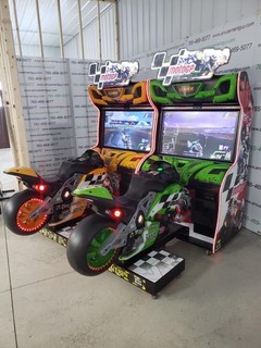 Linked set Moto GP by Raw Thrills COIN-OP Sit-Down Driving Arcade Video Game