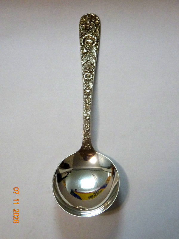 S. Kirk & Son Repousse Sterling Silver Cream Soup Spoon 6 1/8"