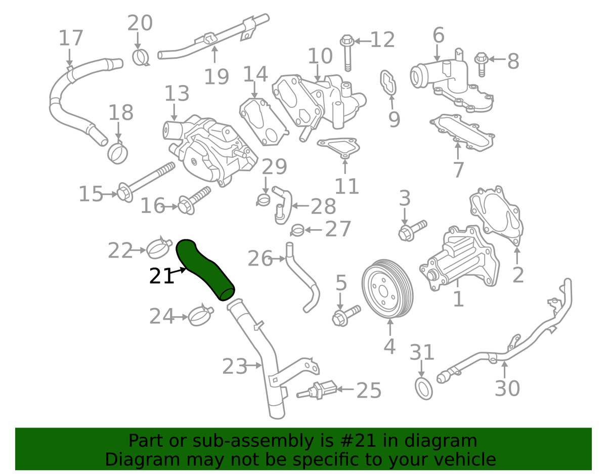 21047-ez30a Nissan Hose-water 21047EZ30A Genuine OEM Part for sale