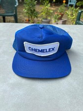 Vintage Chemelex Patch Trucker Snapback USA Made Mesh Back Hat Cap New Era