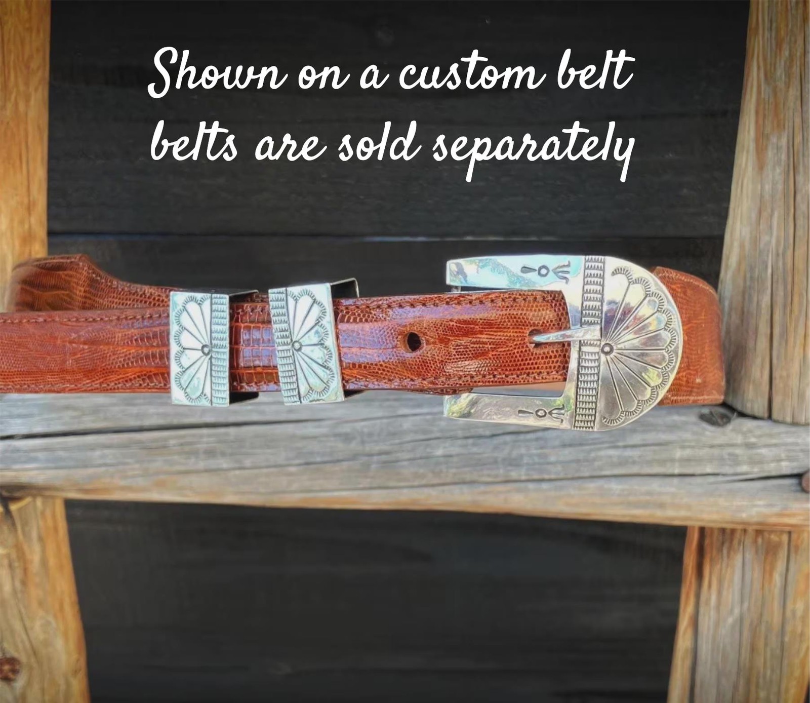 Native American Ranger 4 Piece Buckle Set, Navajo Handcrafted image 7