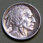 1913 P United States Buffalo Nickel 5 Cent Coin - BU / AU With Full Horn Lot 964