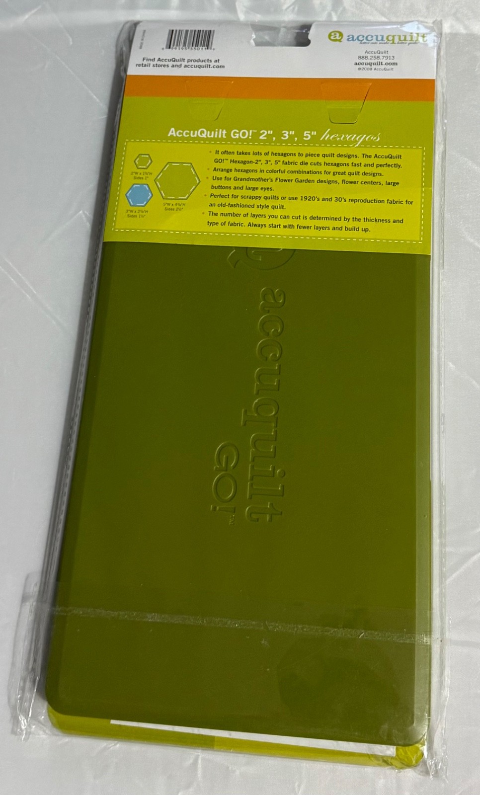 AccuQuilt GO! Fabric Cutting Die 55011 - Hexagon-2-3-5" - NEW