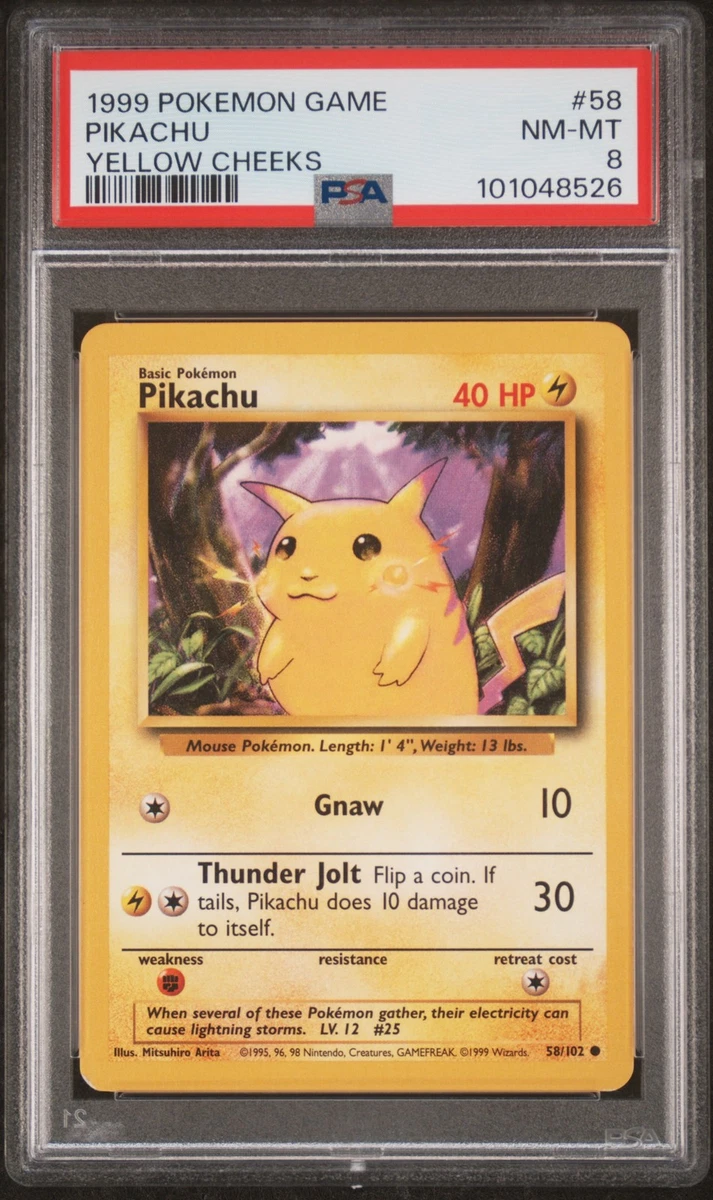 Pokémon TCG Base Set Pikachu Grade 8 Individual Collectible Card